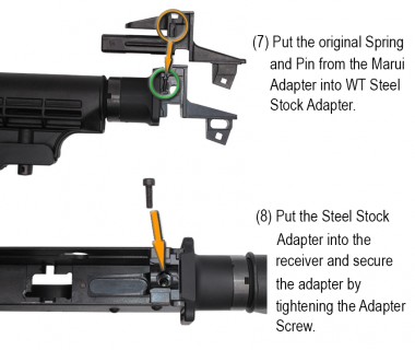 AKM (T.Marui GBB) CNC Steel & Aluminium QD Stock Adapter and Tube