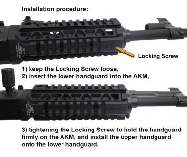 AKM (T.Marui GBB) CNC 6061 Aluminium Alpha 6" Quad Rail Handguard