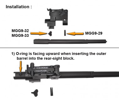 AKM (T.Marui GBB) CNC OD type Front Sight/Gas Block and Outer Barrel set