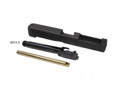 Glock 17Gen5 (T.Marui) CNC 6061 Aluminium Slide, Steel Rail & Tactical Barrel (-M13.5)