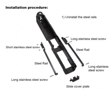 Glock 17Gen5 (T.Marui) CNC Steel Slide, Rail & Barrel