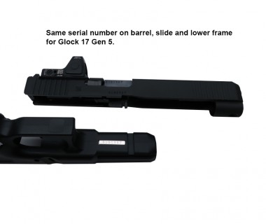 Glock 17Gen5 (T.Marui) CNC Stainless Steel 34Gen5 Number Plate