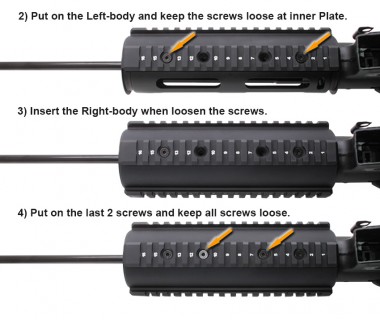 MP5 SD (VFC) CNC 6063 Aluminium Tri-Rail Handguard